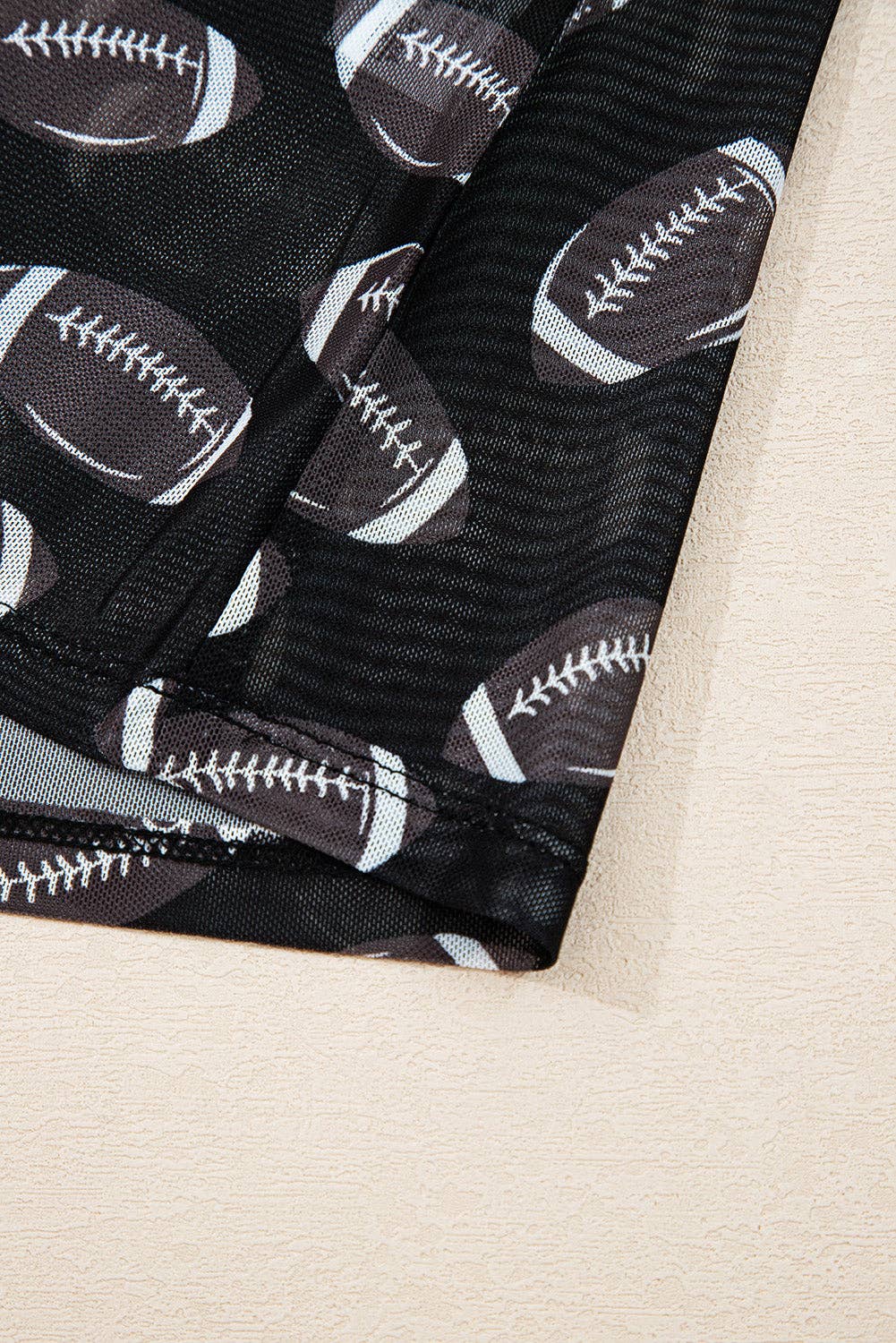 Football Print Mesh Top