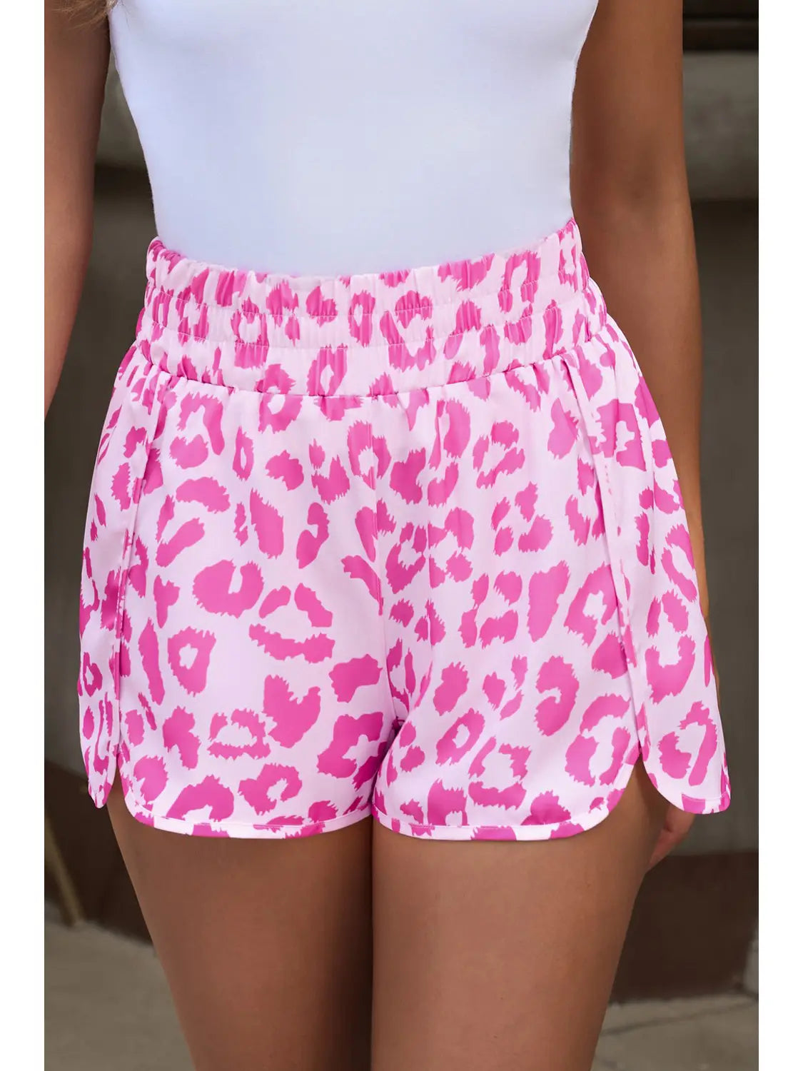 Pink Leopard Shorts