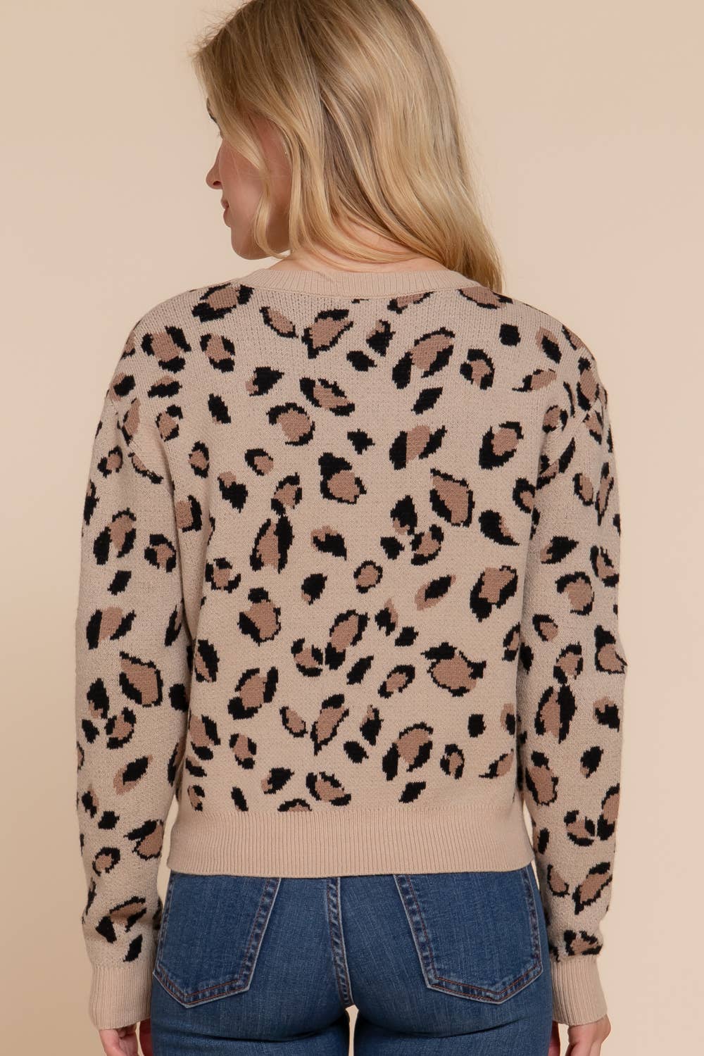Crew Neck Animal Sweater Top