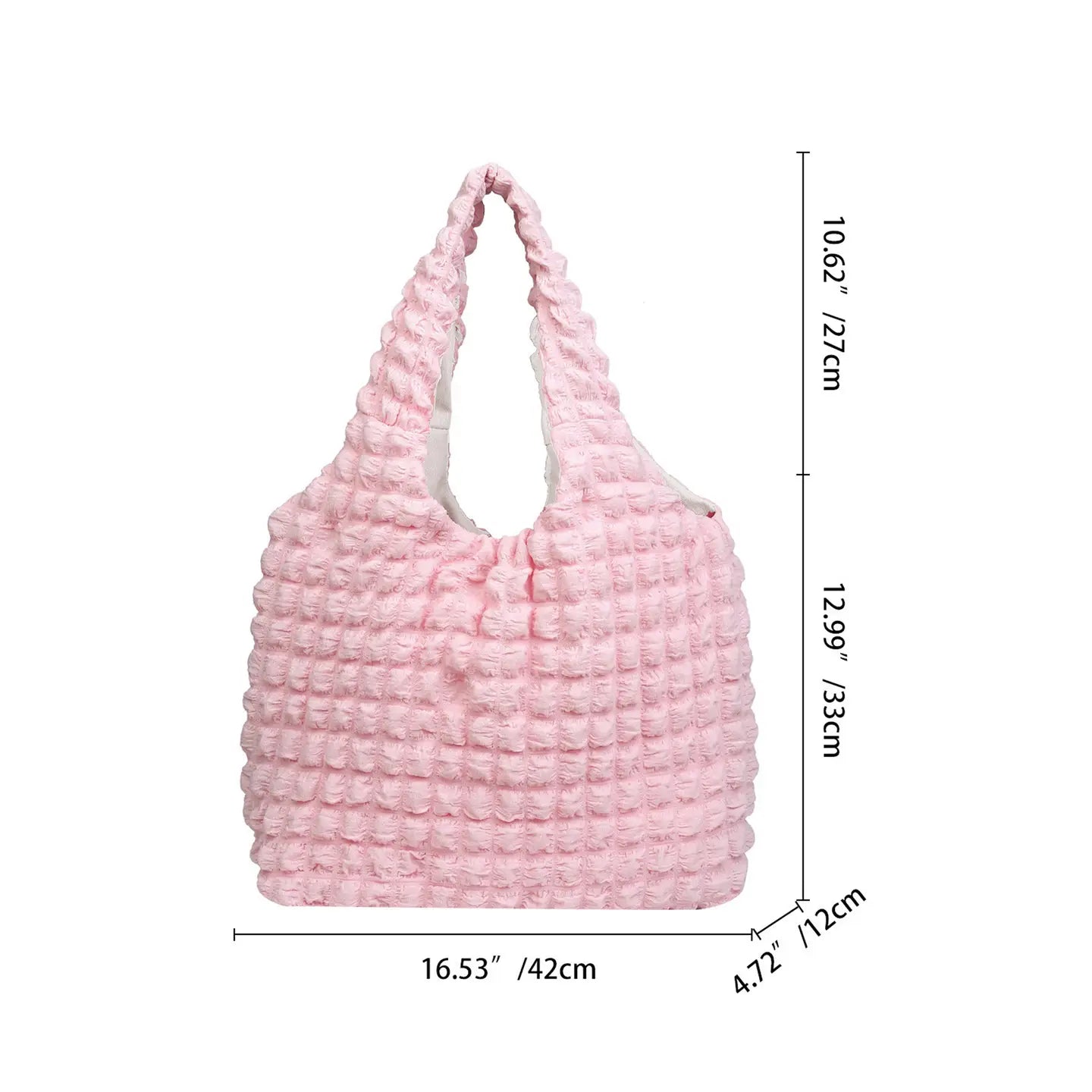 Pink Bubble Textured Large Tote Bag