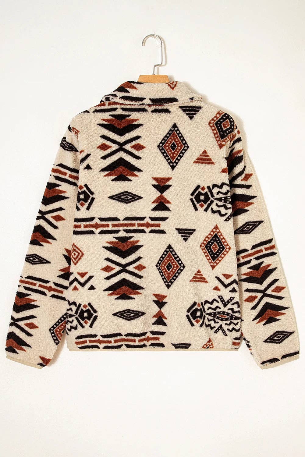 Aztec Print Sherpa Half Zip Sweatshirt