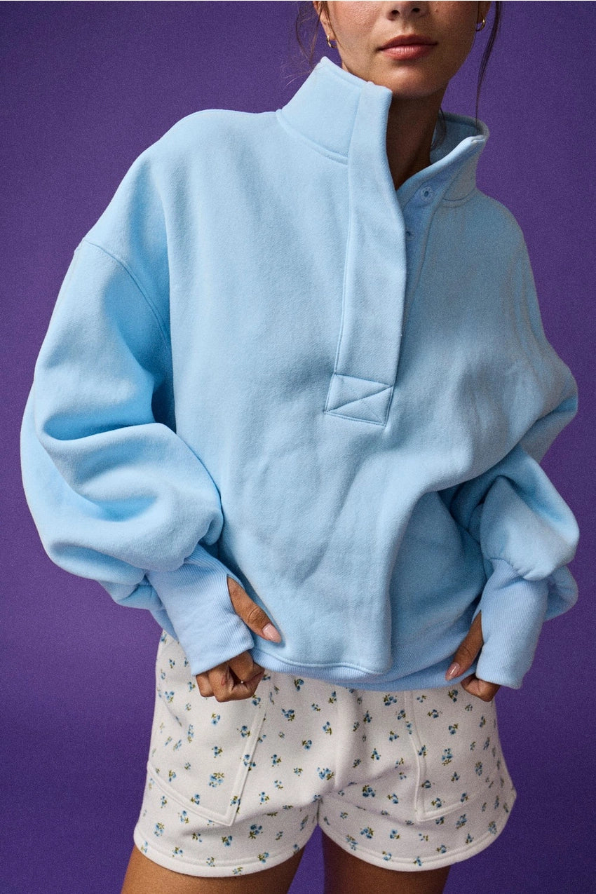 High Collar Relaxed Fit Pullover
