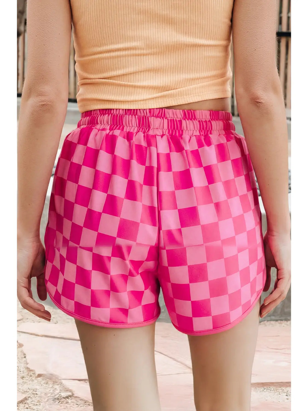 Pink Checkered Shorts