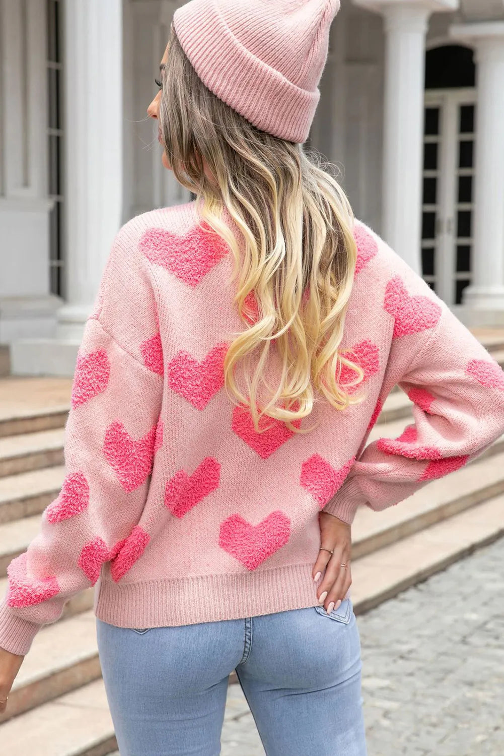 Pink Hearts Sweater