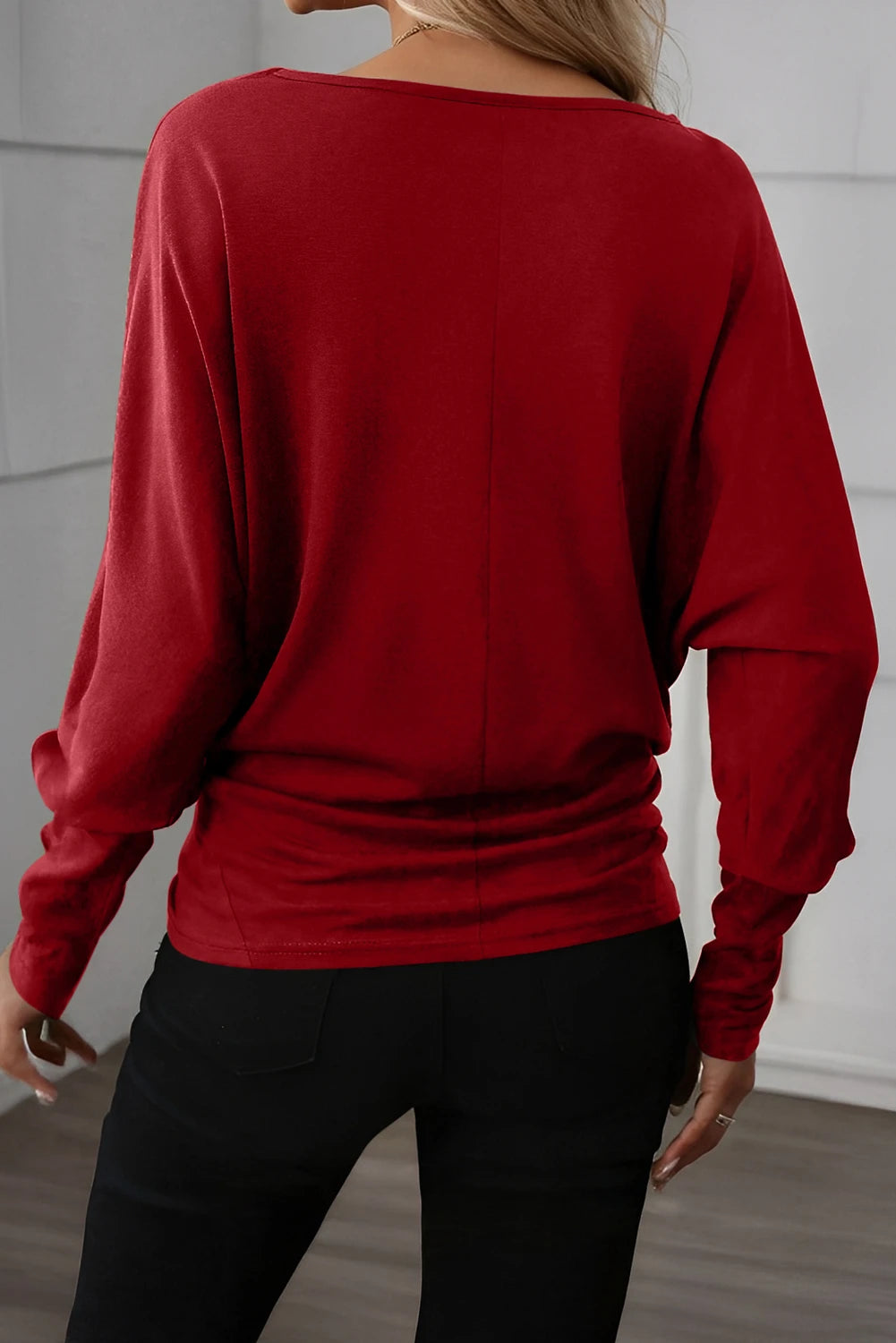 Red Dahlia Extended Cuff Top(SALE)