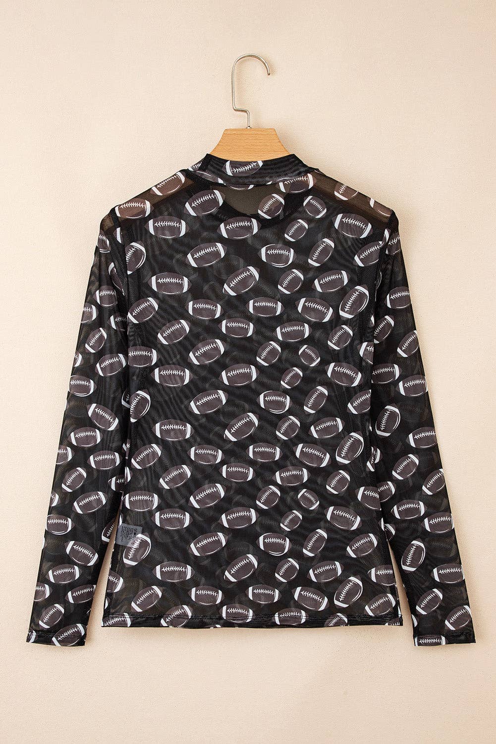 Football Print Mesh Top