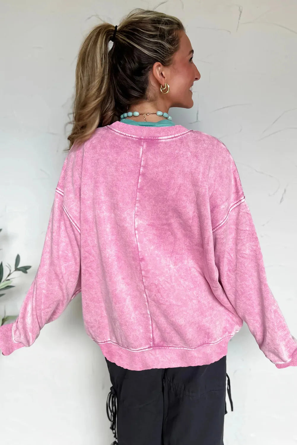 Pink Mineral Washed Sweatshirt