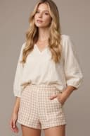 Herringbone Tweed Shorts
