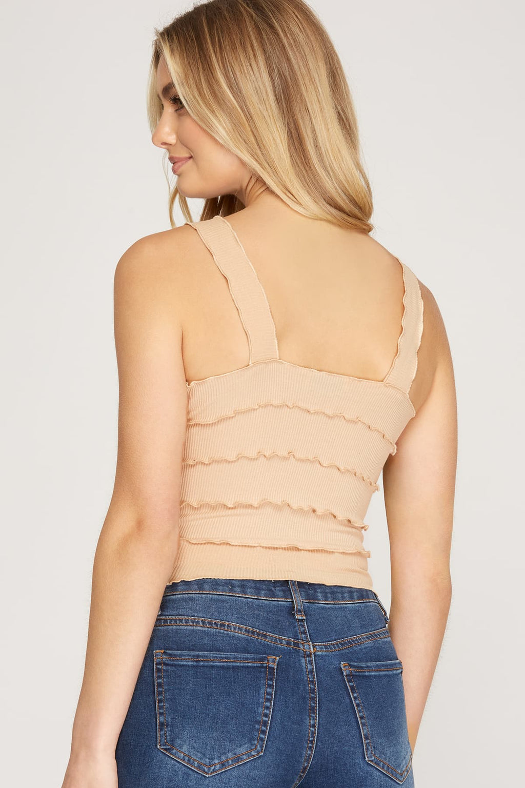 Seamed Rib Knit Top
