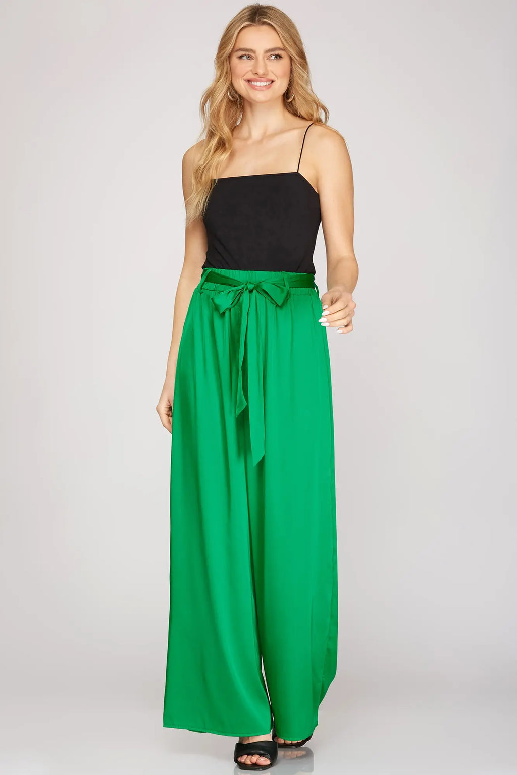 Green Satin Pants