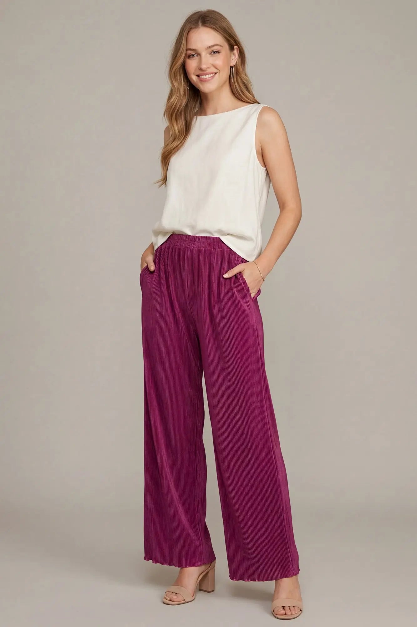 Magenta Woven Pants