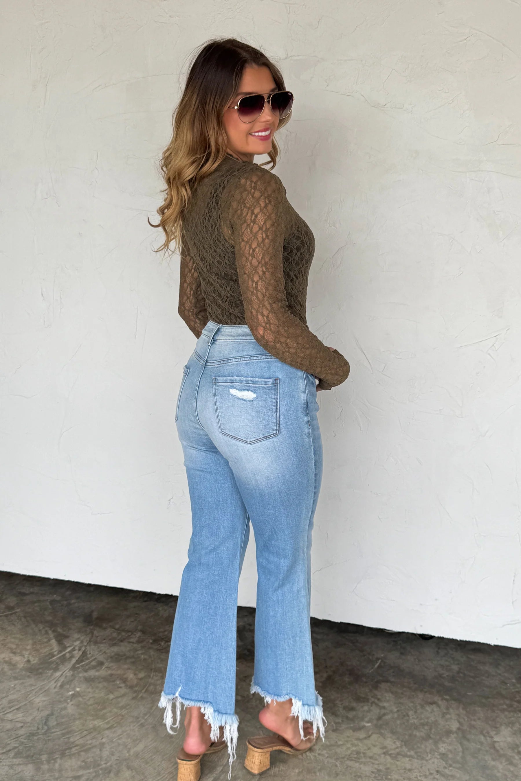 Jolie Lace Olive Top
