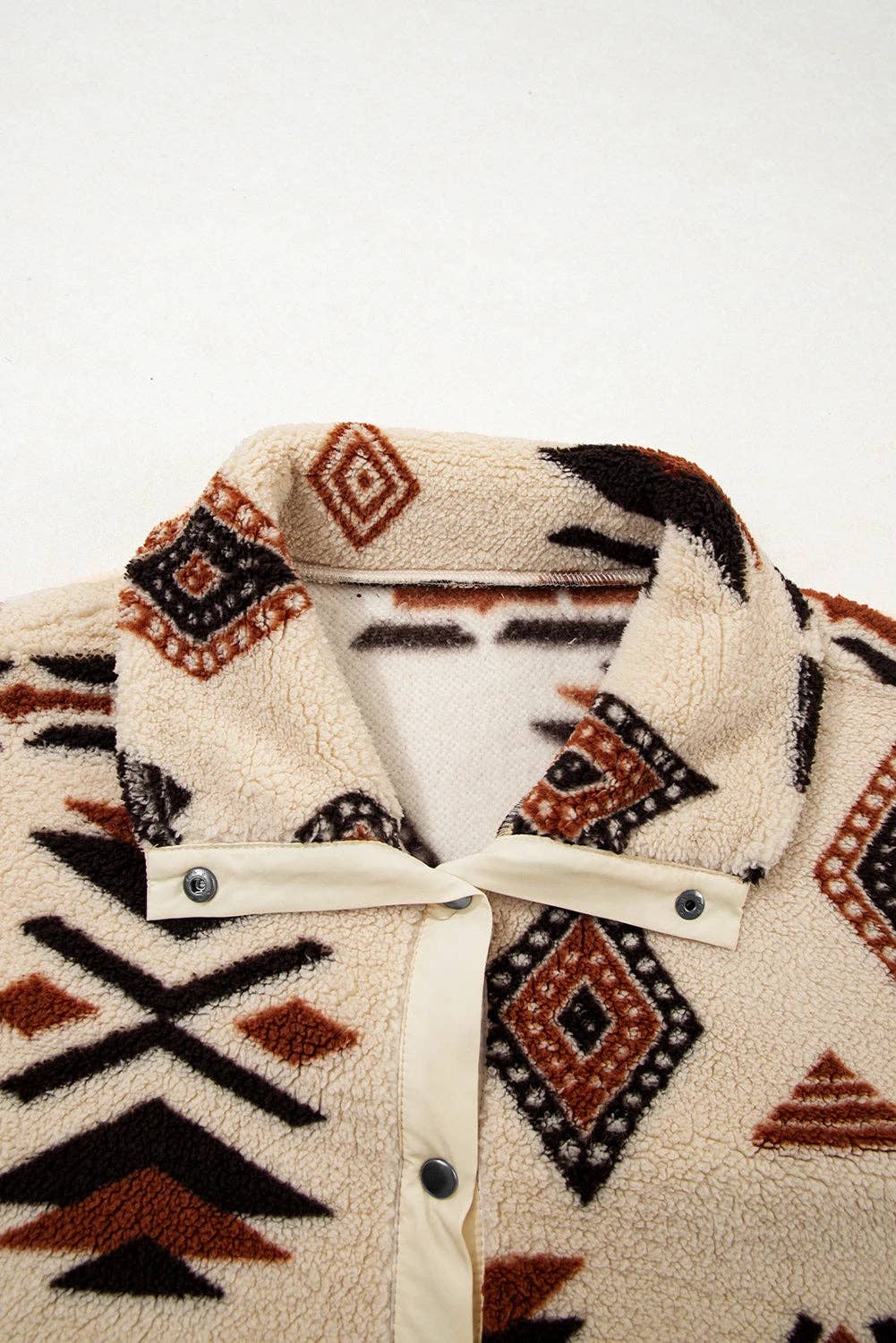 Aztec Print Sherpa Half Zip Sweatshirt
