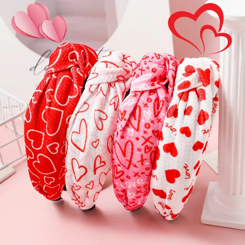 Valentine Headband- Red Hearts