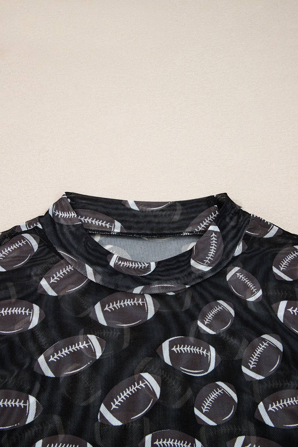 Football Print Mesh Top