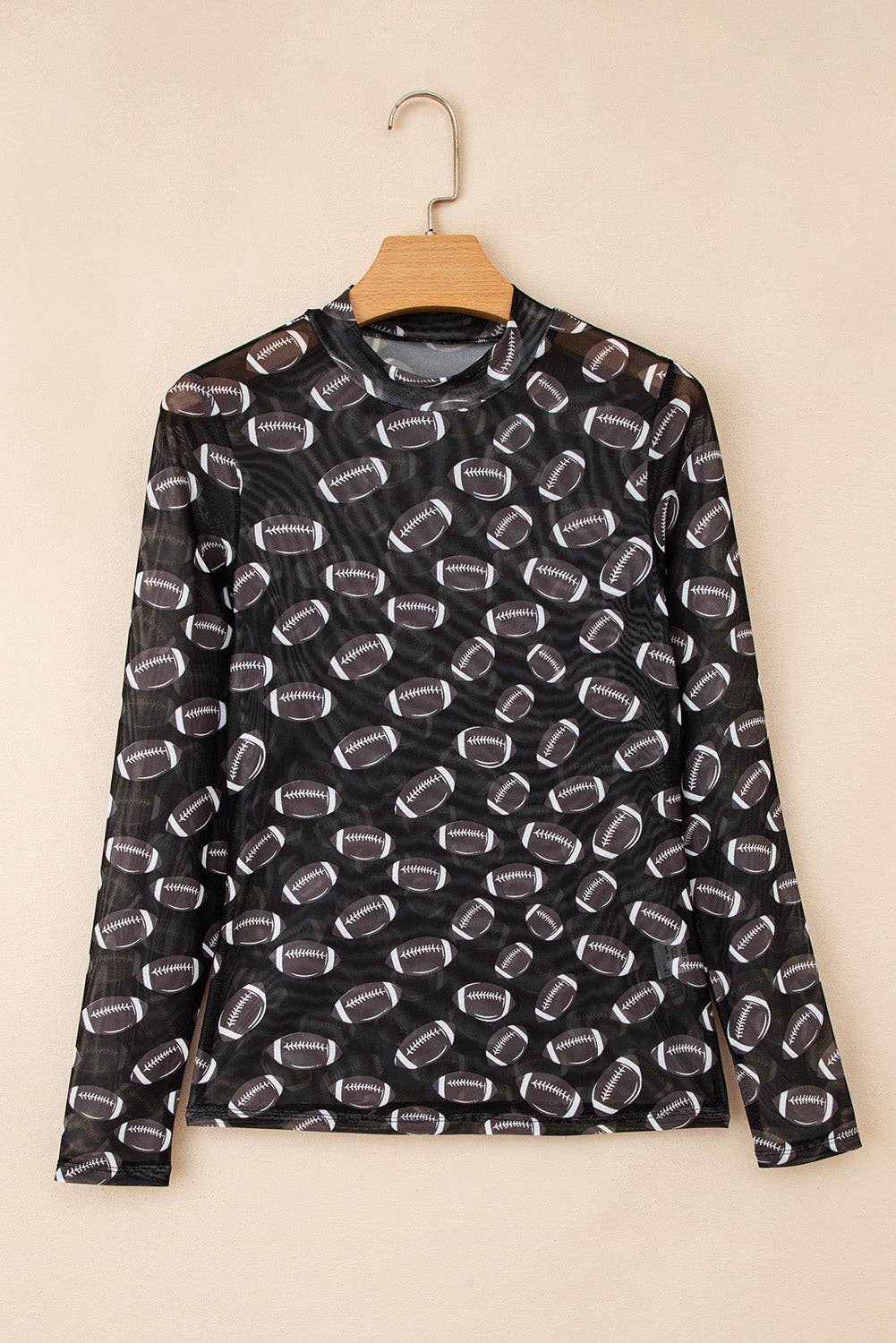 Football Print Mesh Top