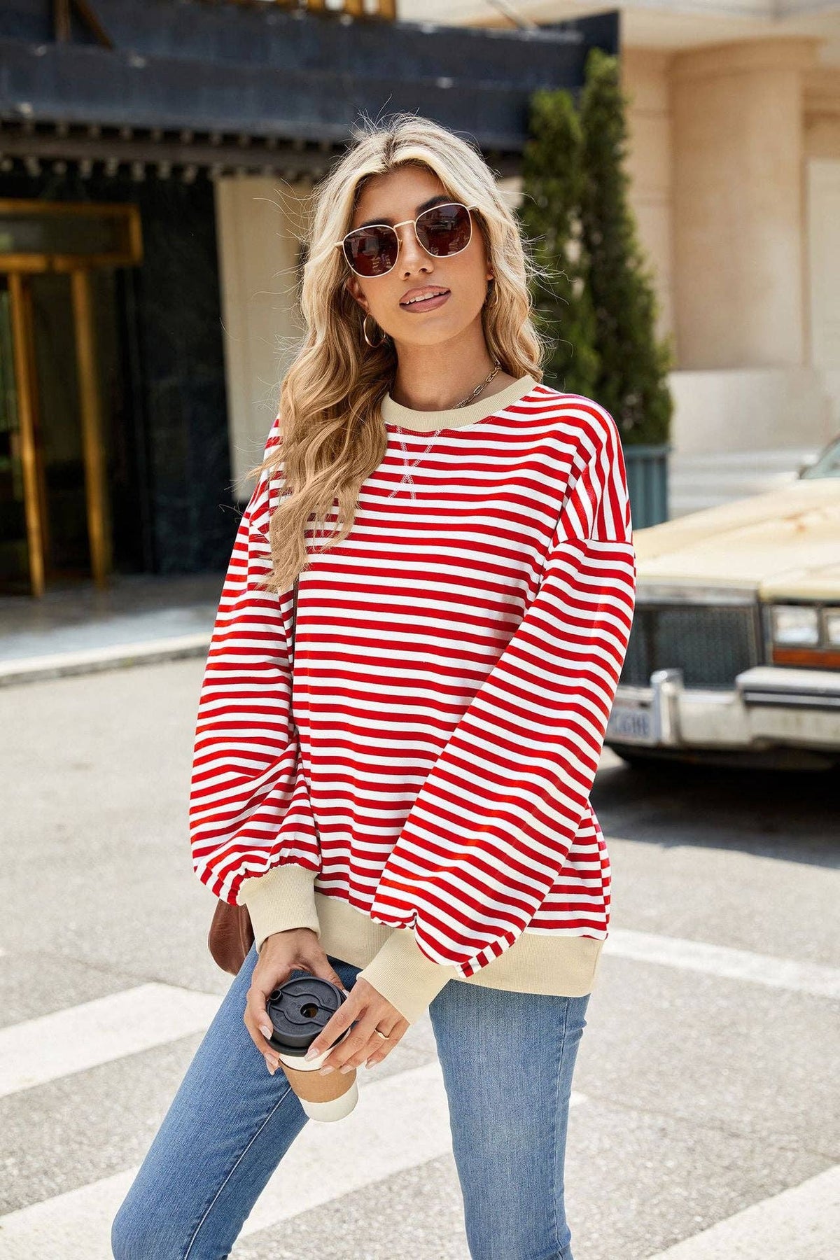 Striped Color Block Crew