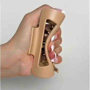 Jumbo Bendable Flexible Hair Claw Tan
