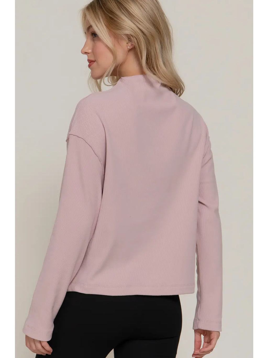 Overlocked Seam Brushed Rib Top