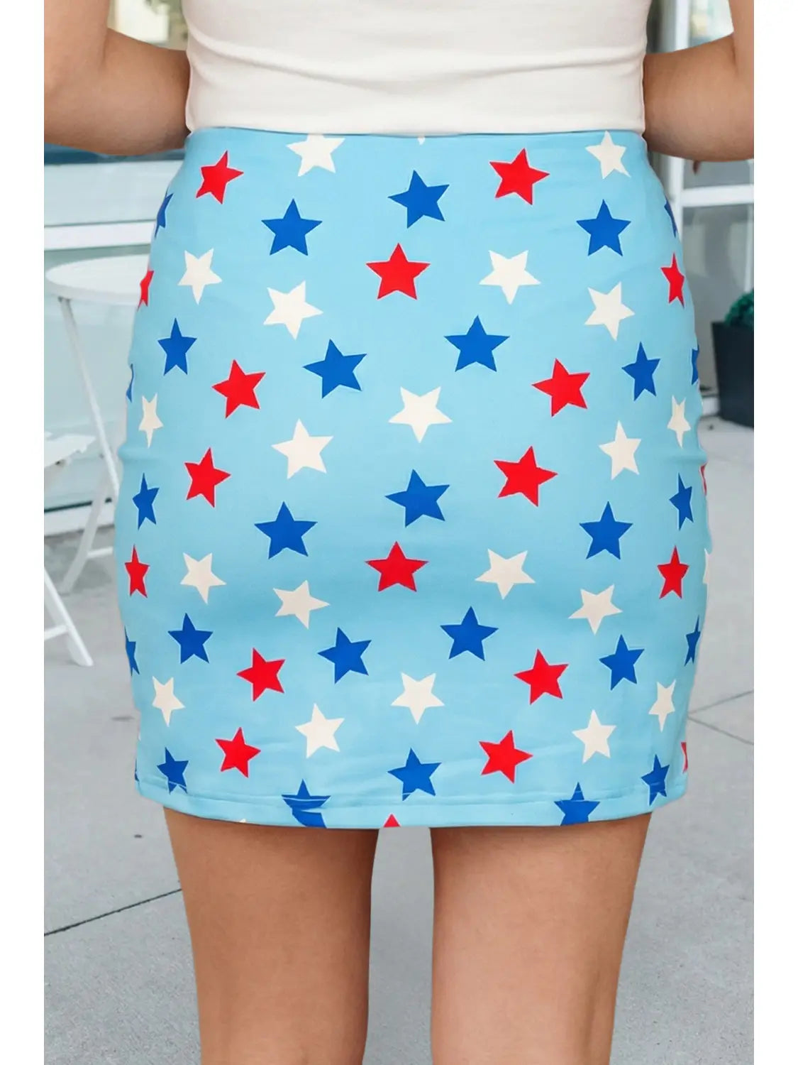 Patriotic Star Drawstring Mini Skort