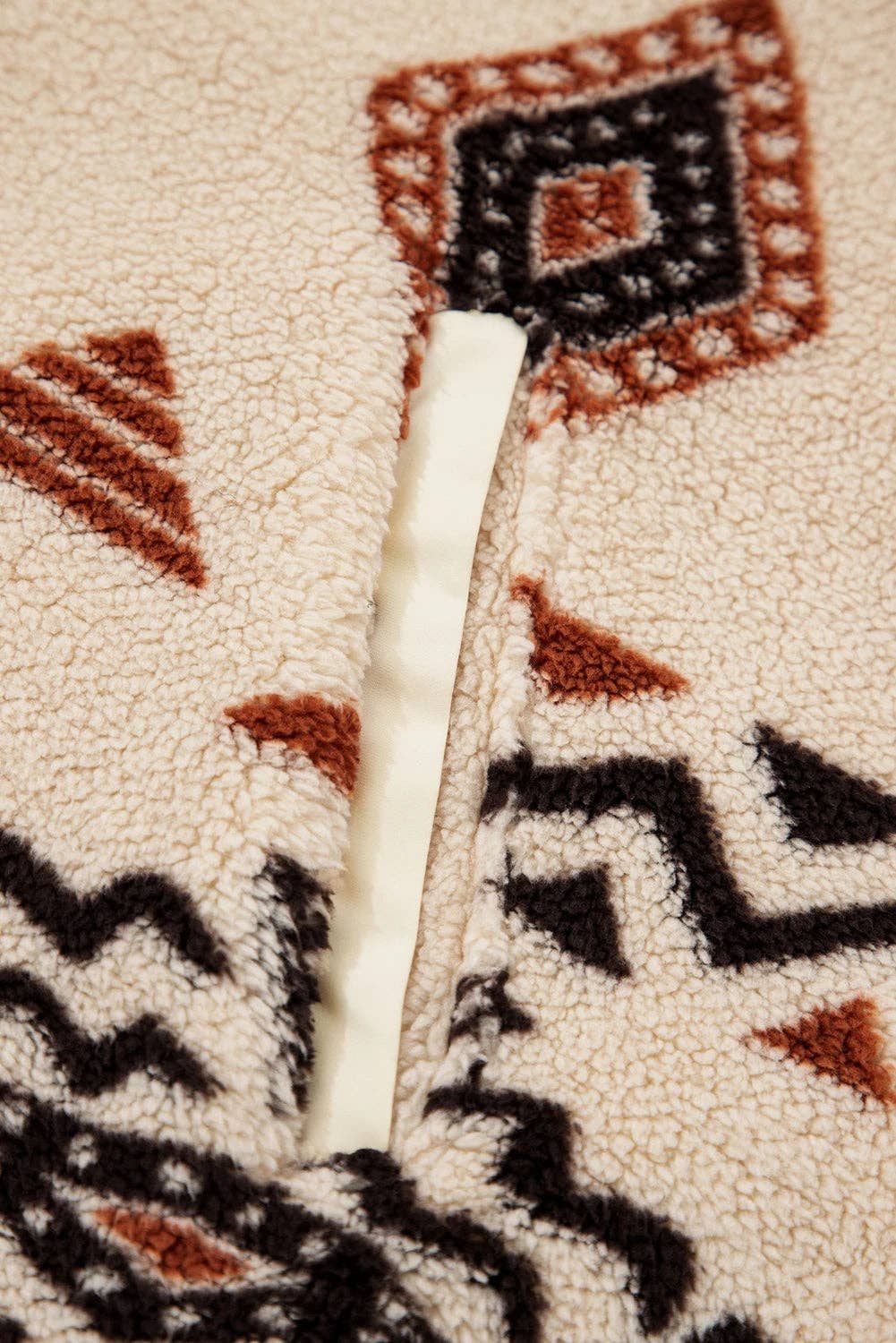 Aztec Print Sherpa Half Zip Sweatshirt