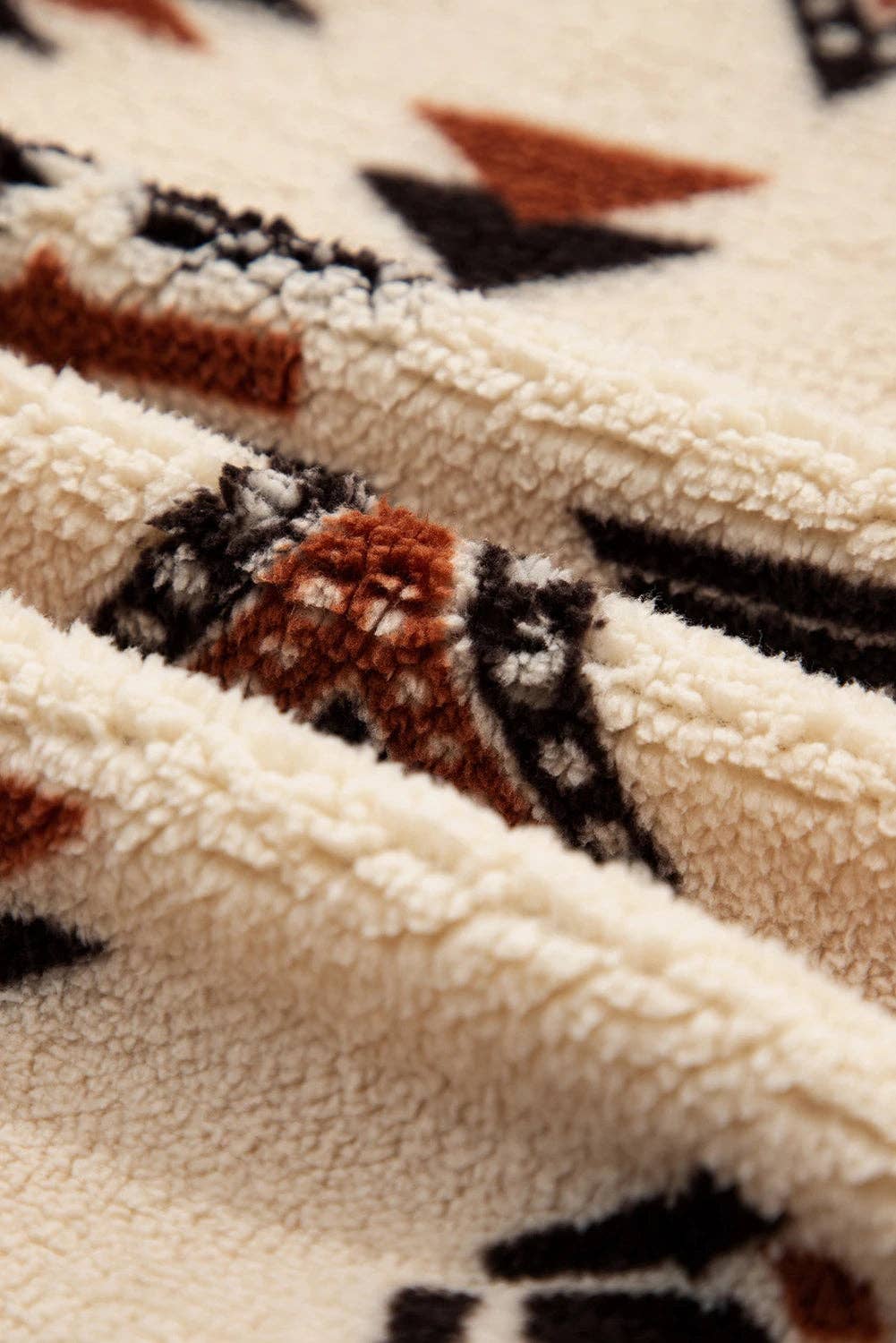 Aztec Print Sherpa Half Zip Sweatshirt