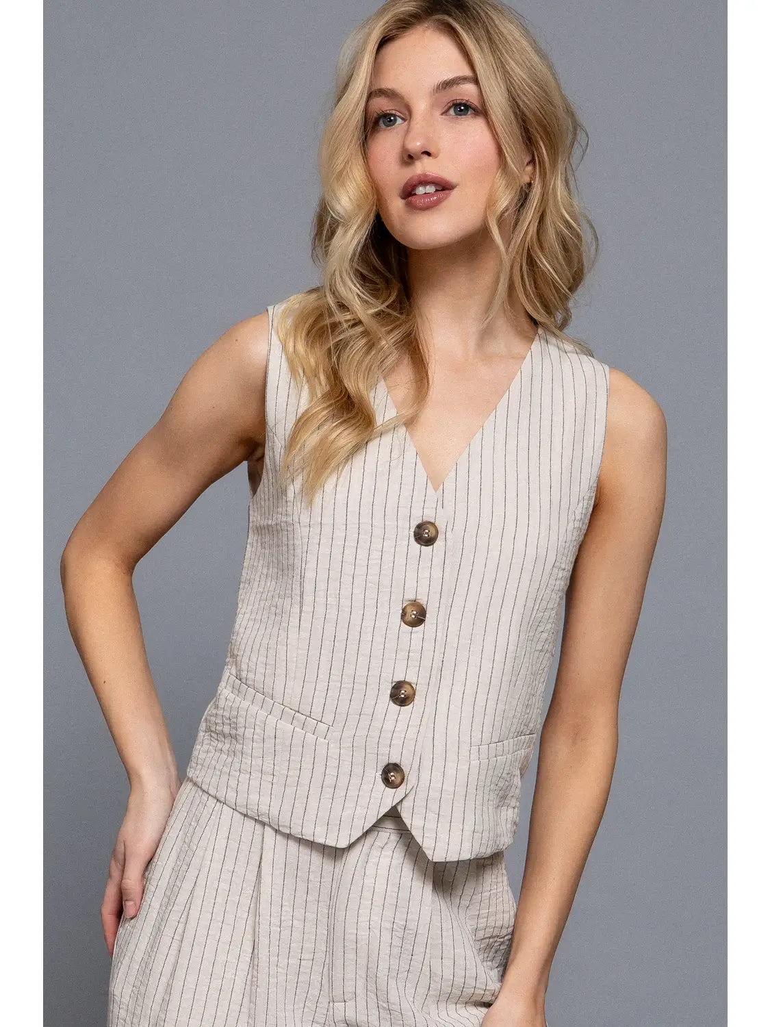 Linen Effect Vest