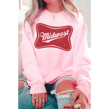 Midwest Graphic Sweatshirt in Pink