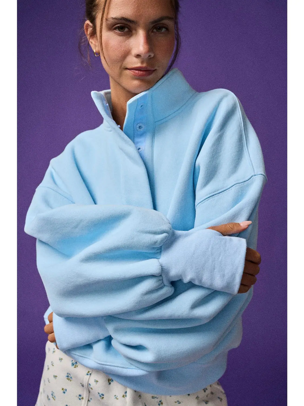 High Collar Relaxed Fit Pullover