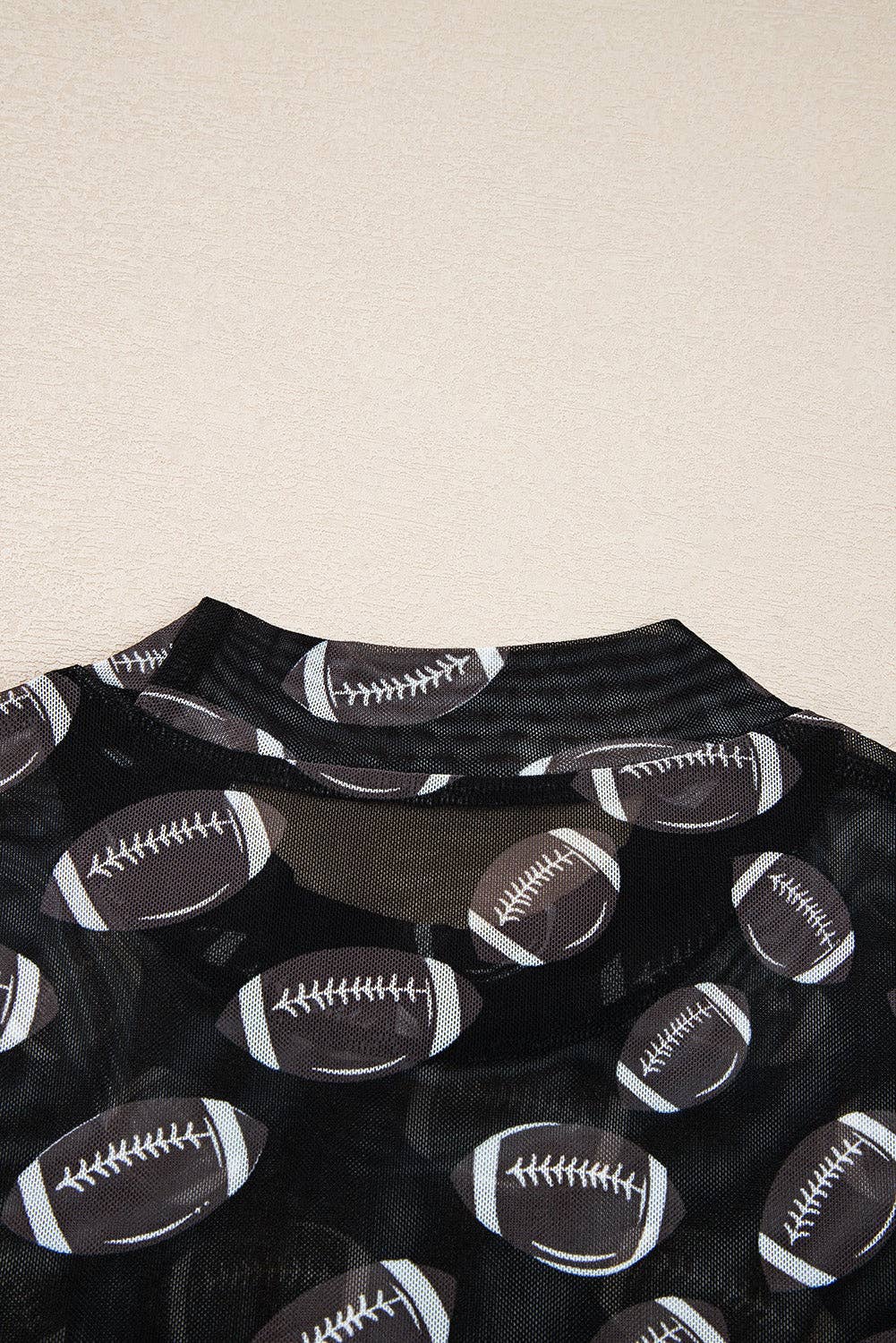Football Print Mesh Top