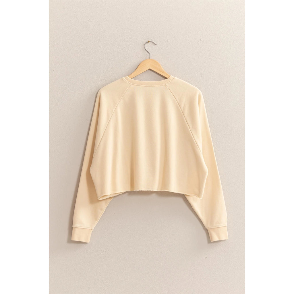 Raw Hem Cropped Sweatshirt