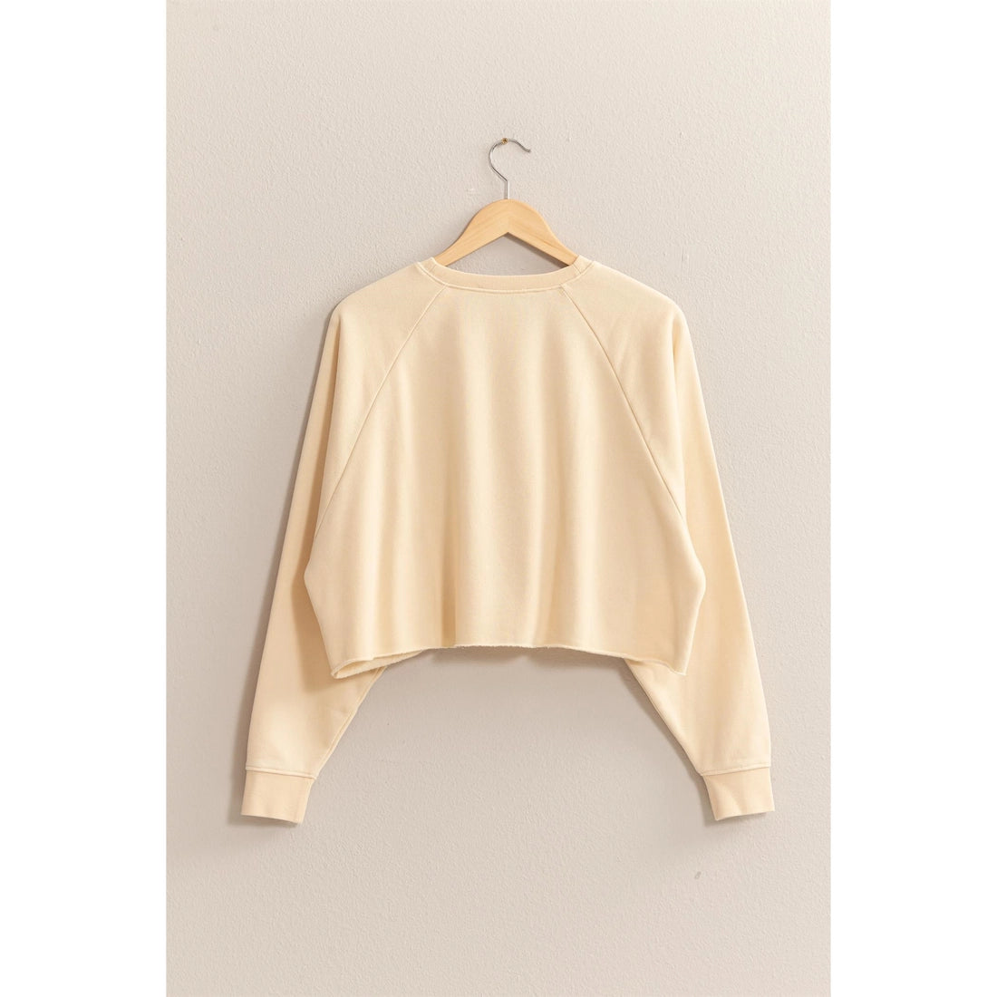 Raw Hem Cropped Sweatshirt