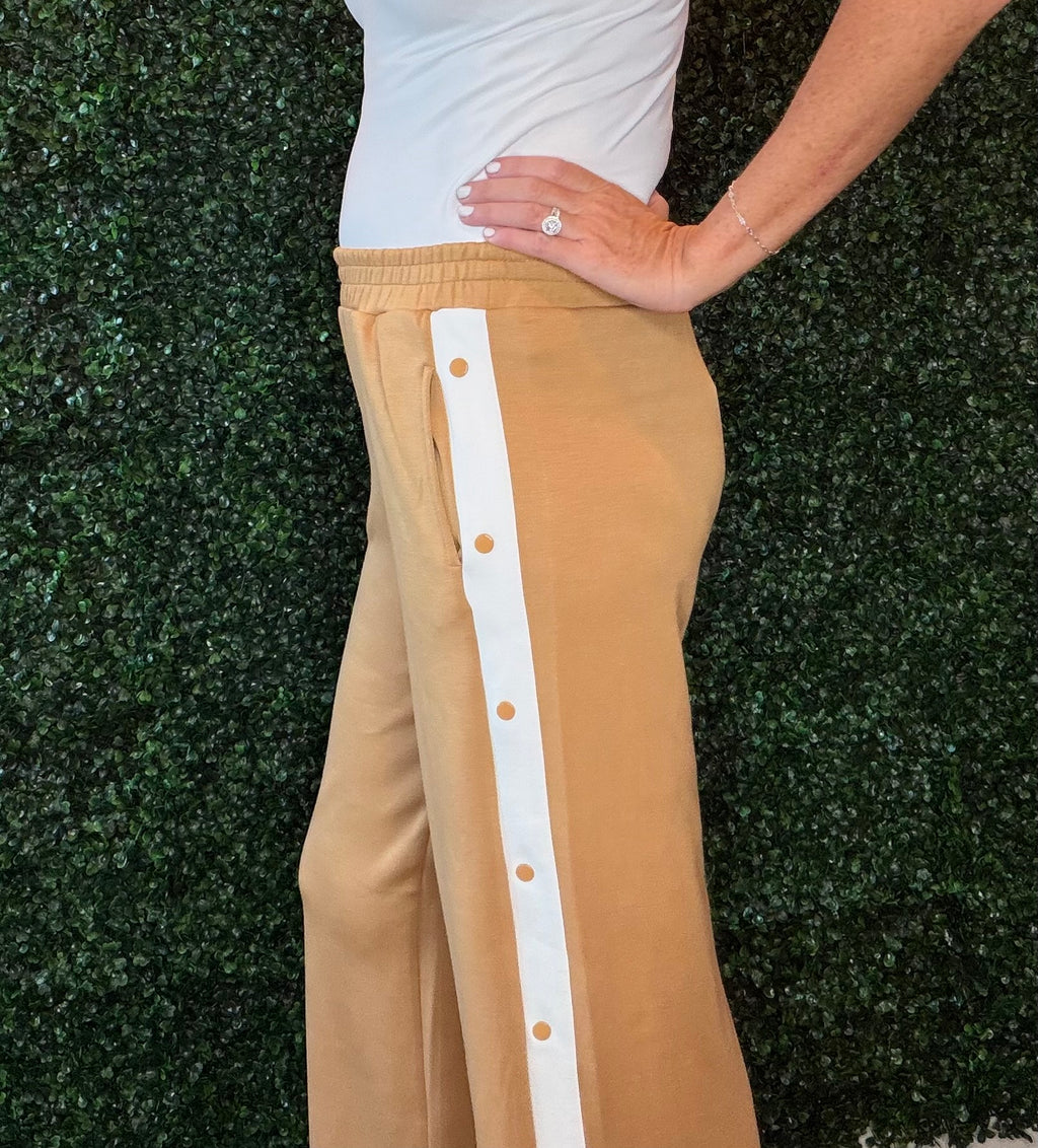 Scuba Side Contrasting Panels Straight Pants