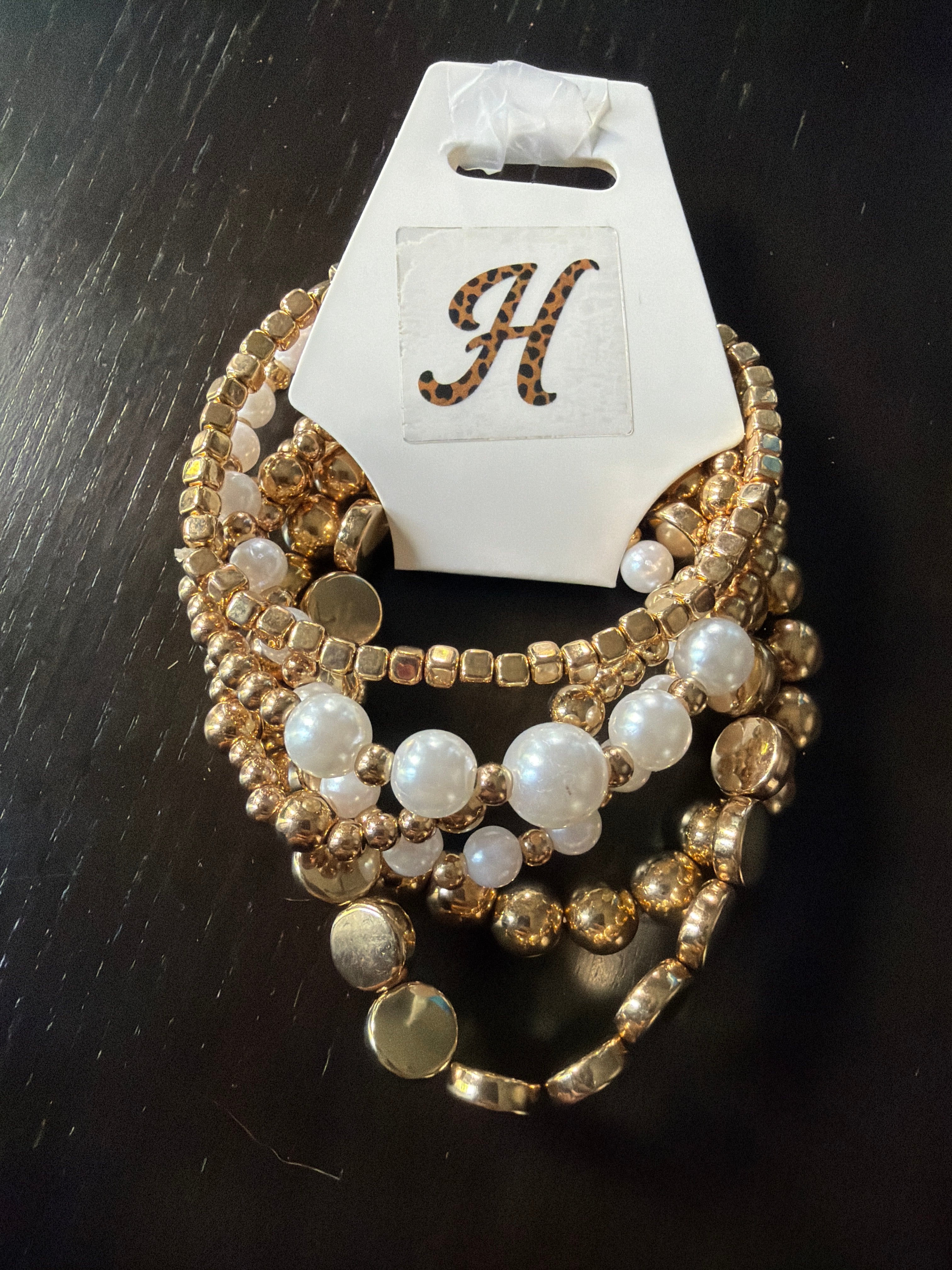Pearl and Gold Beaded Multi-Bracelets