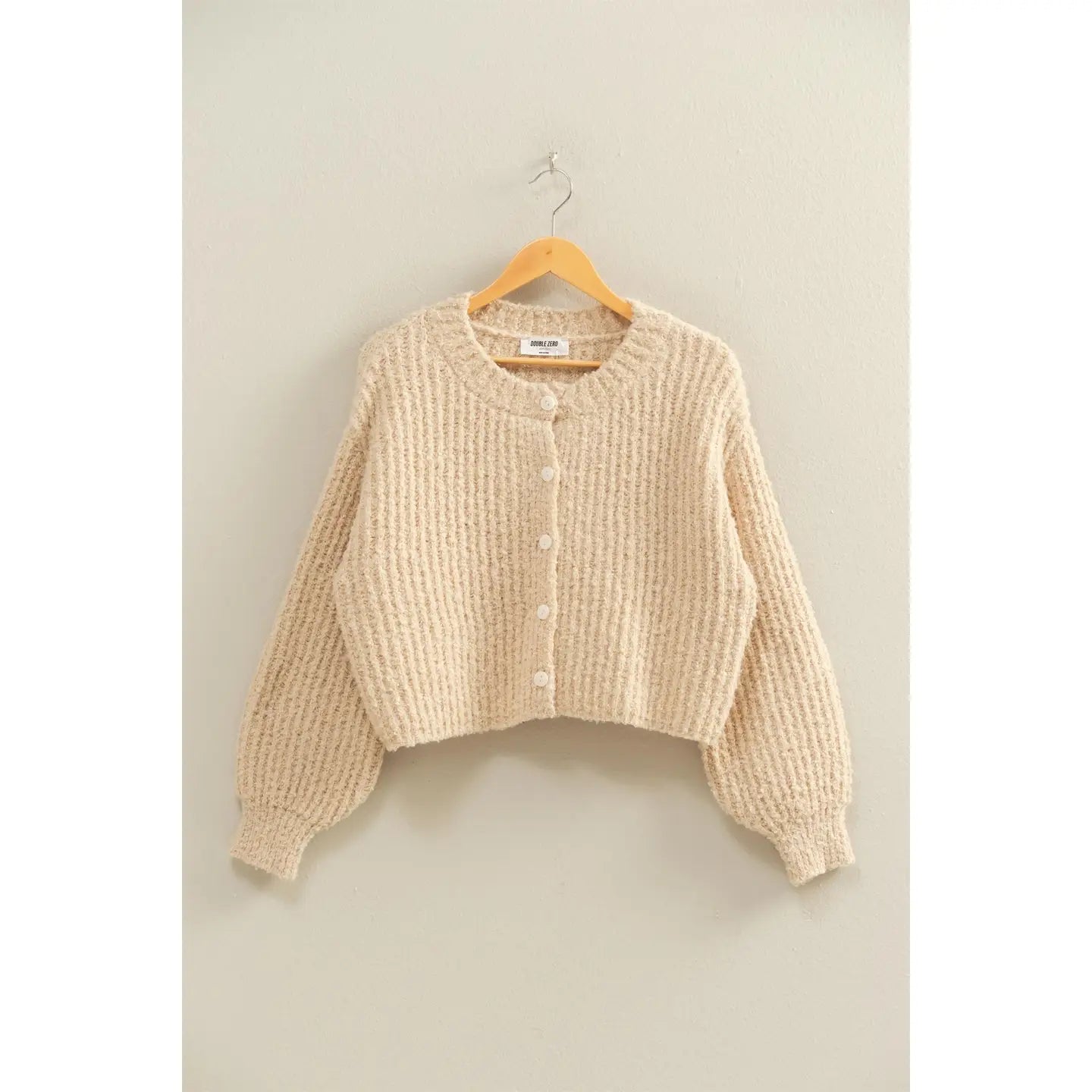 Fluffy Knit Button-Up Cardigan Sweater