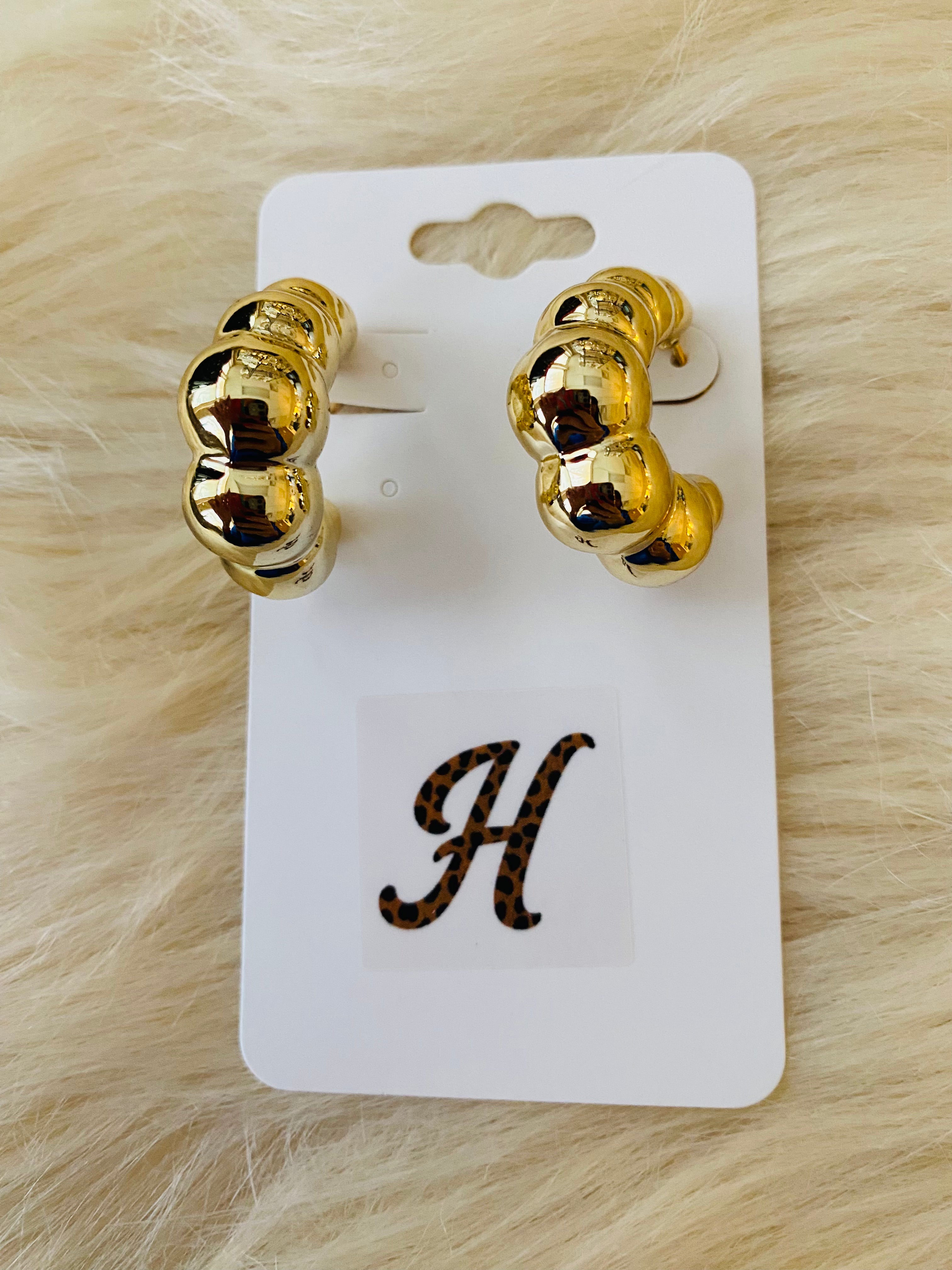 Lightweight Gold Bubble Earrings