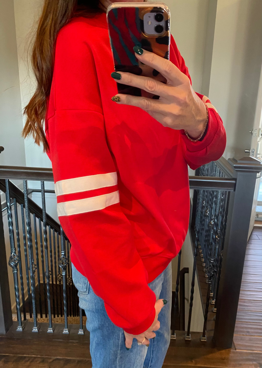 Varsity Striped Sweatshirt