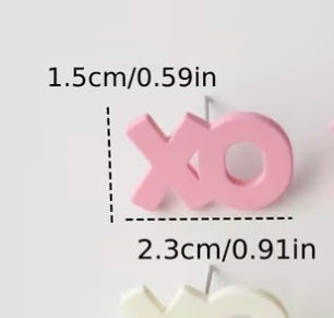 XO Stud Earrings in White
