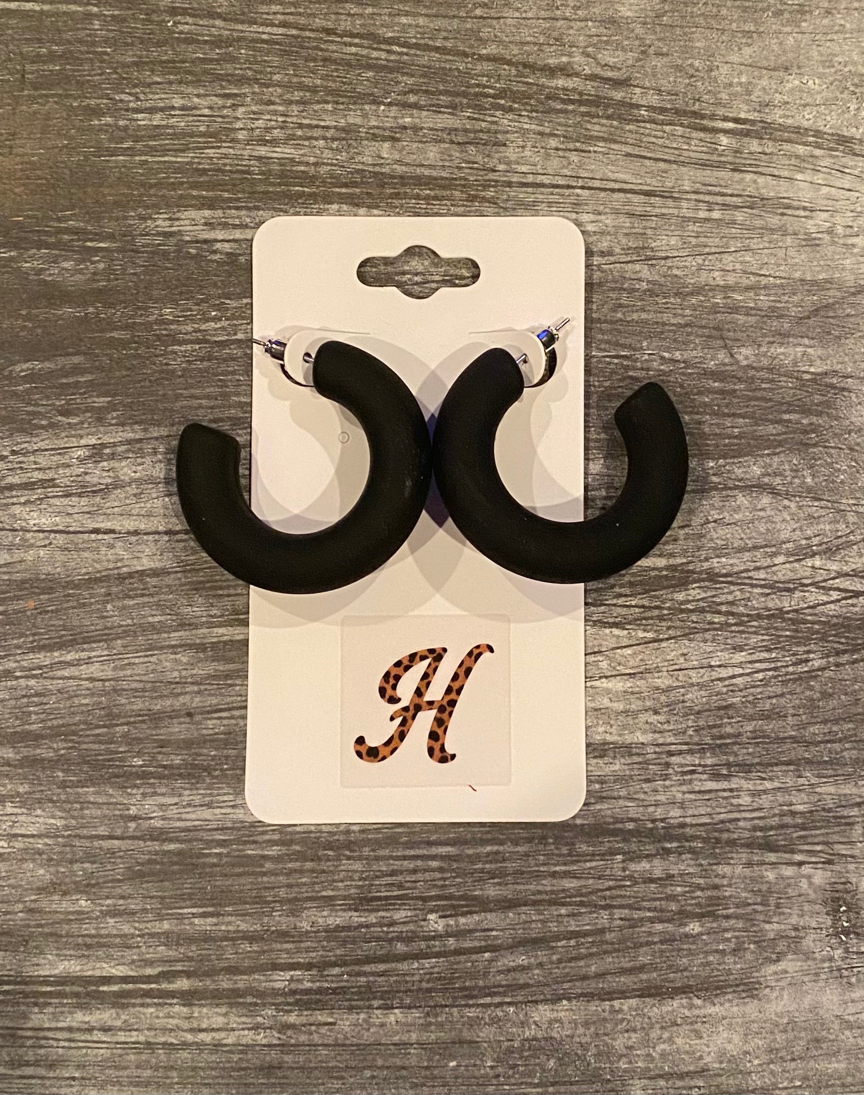 Matte Black Hoop Earrings