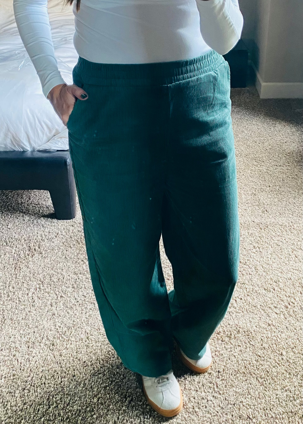Corduroy High-Waisted Wide Leg Pants