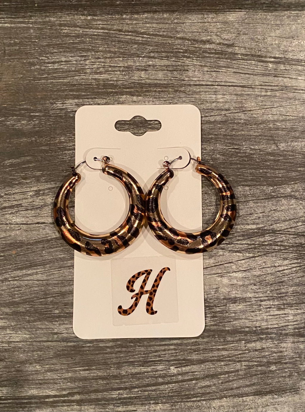 Leopard Print Large Hoops