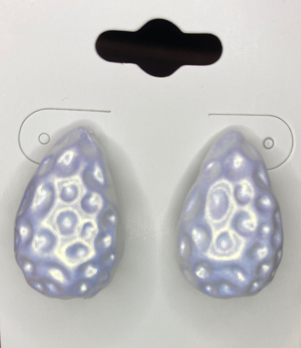 Teardrop Earrings in White