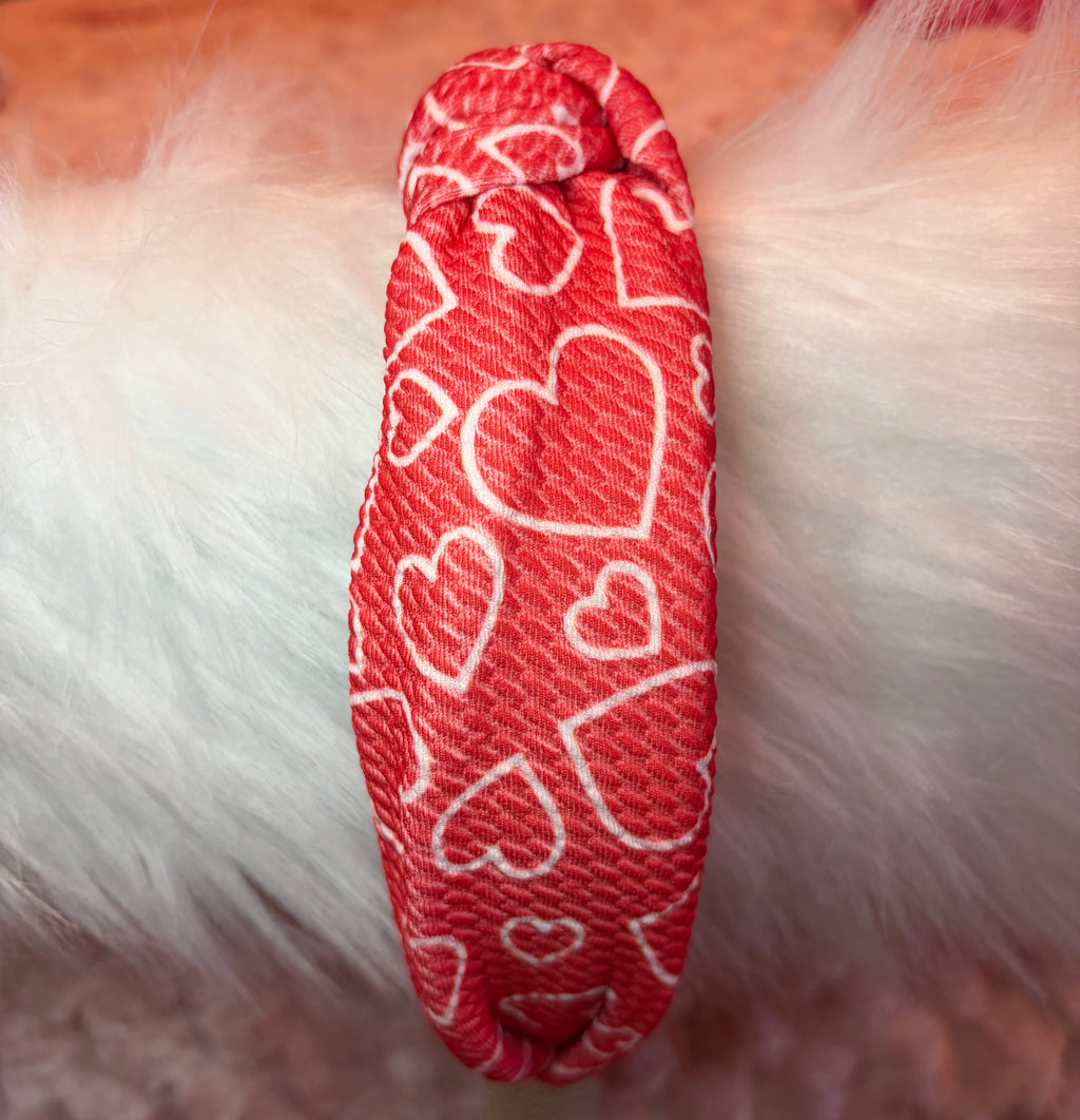 Valentine Headband- Red Hearts