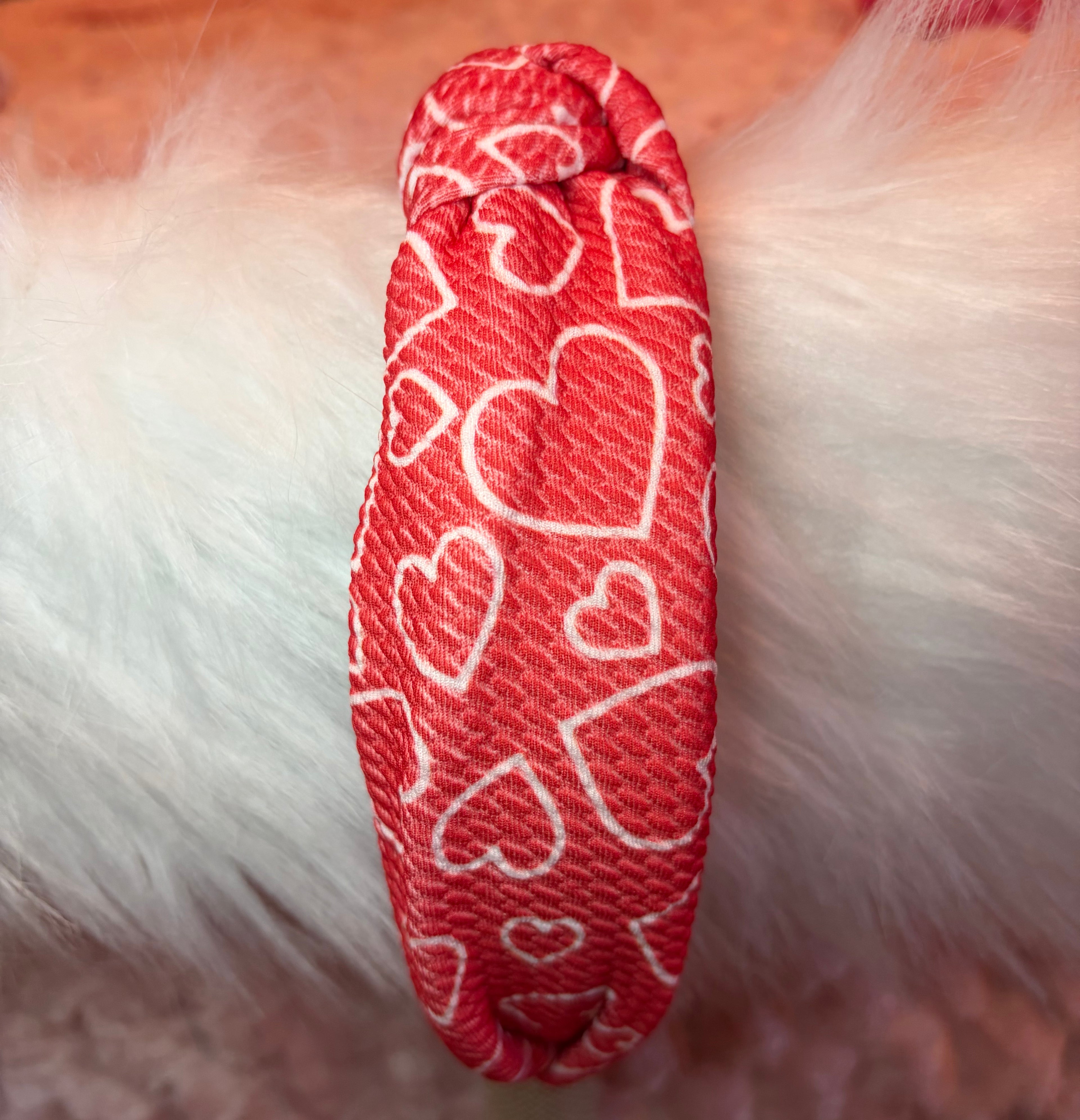 Valentine Headband- Red Hearts