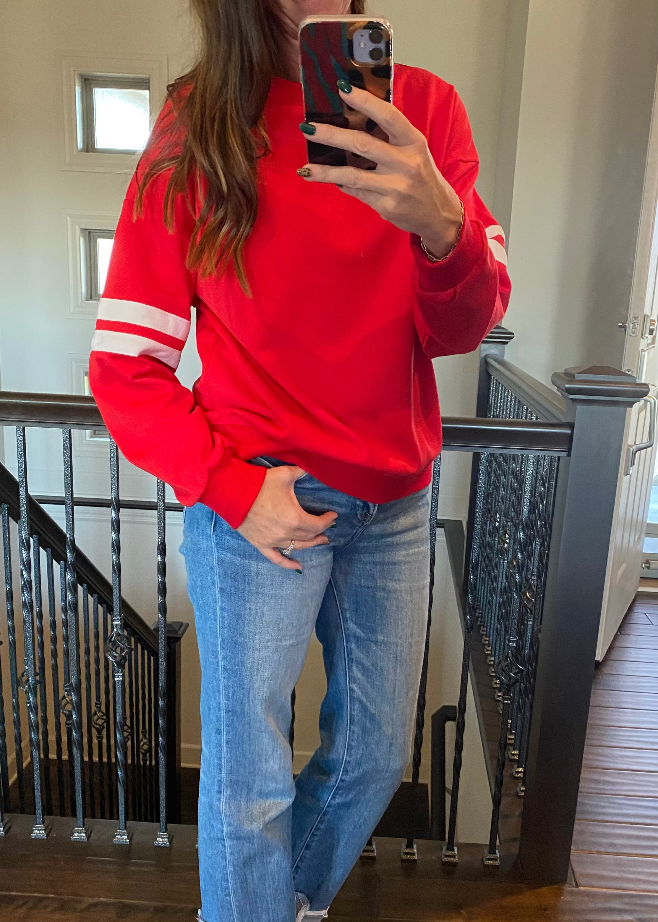 Varsity Striped Sweatshirt