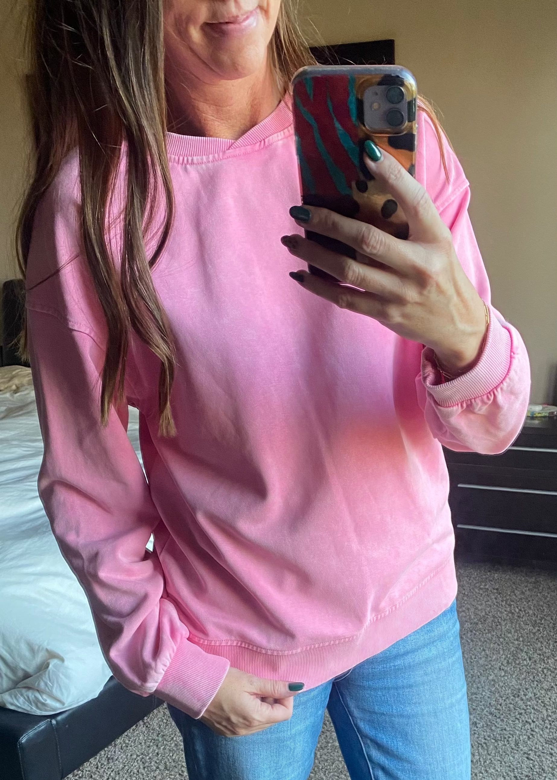 Pink Mineral Washed Sweatshirt