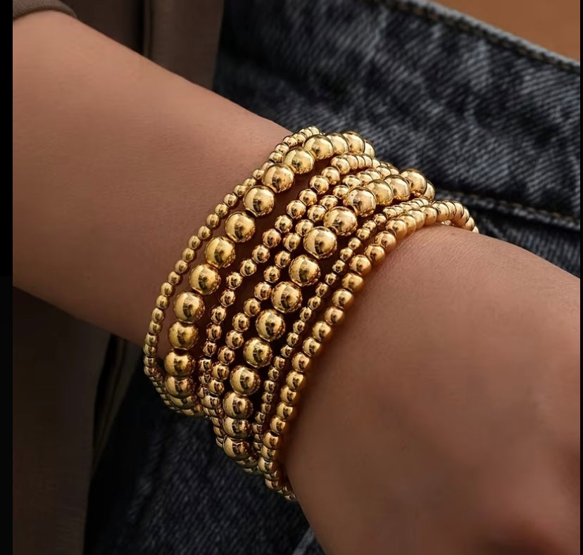 Gold Beaded Multi-Bracelets
