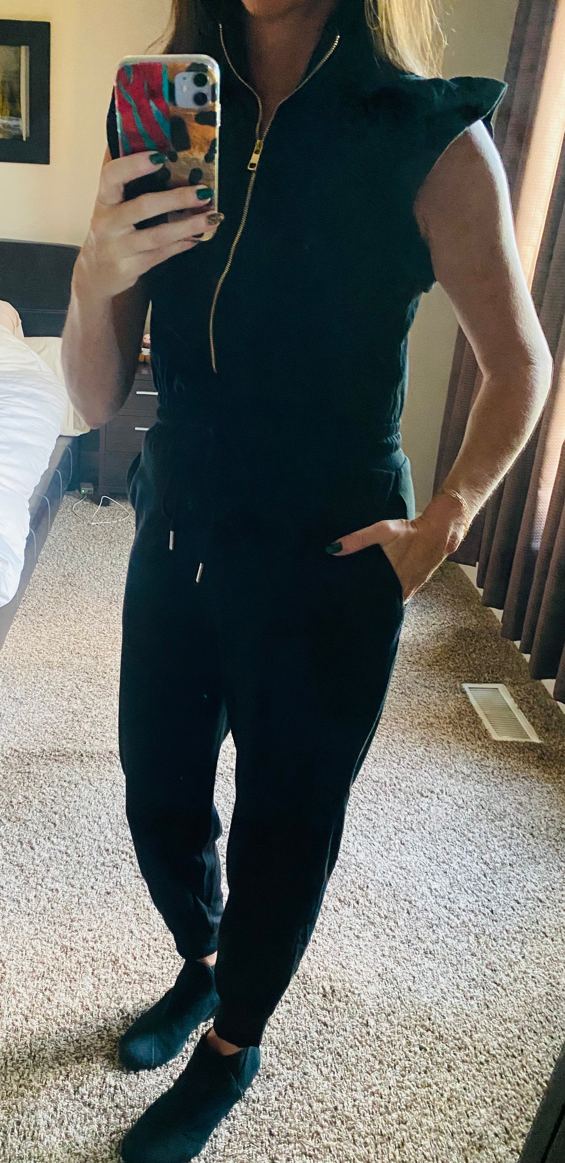 Flutter Sleeve Drawstring Waist Jumpsuit