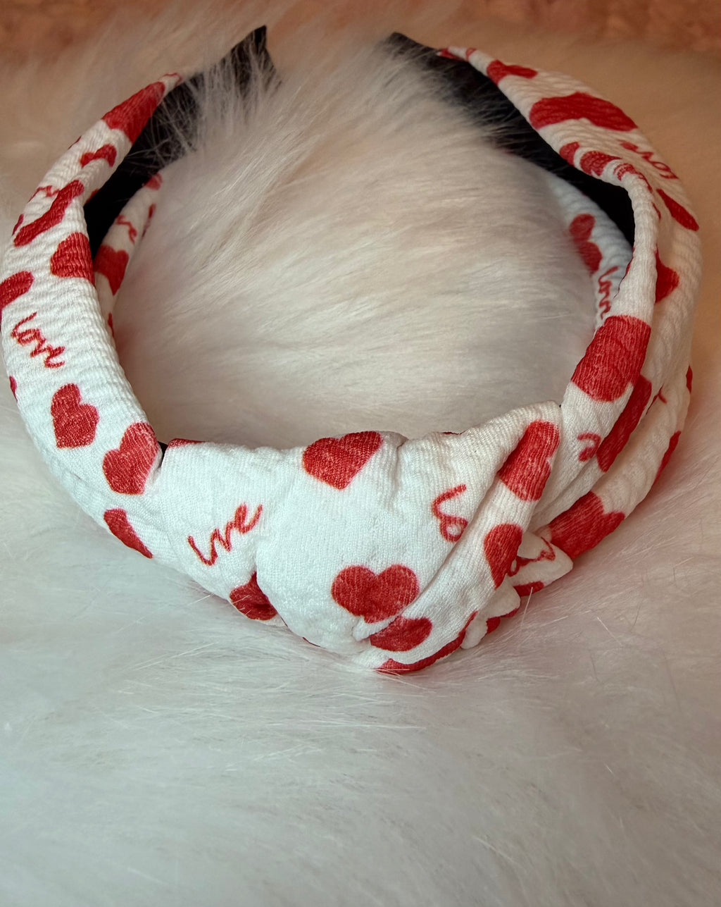Valentine Headband- Love White