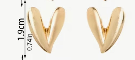 Gold Heart Earrings